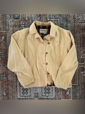 Eddie Bauer Vintage Women’s Canvas Barn Chore Coat Jacket Flannel Lined Outdoors